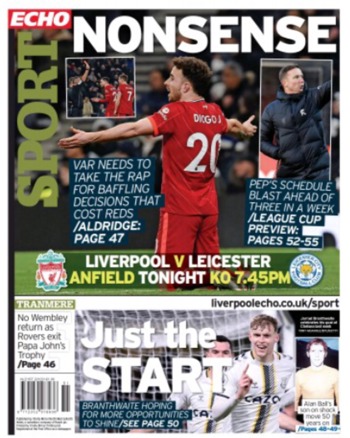 Liverpool Echo Backpage (Before match)