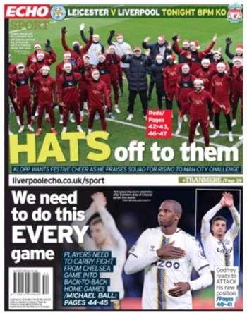 Liverpool Echo Backpage (Before match)