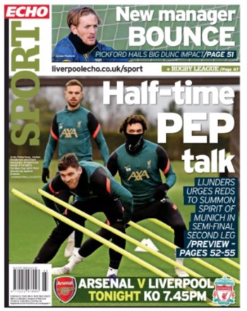 Liverpool Echo Backpage (Before match)