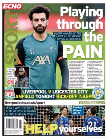 Liverpool Echo Backpage (Before match)