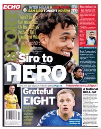 Liverpool Echo Backpage (Before match)