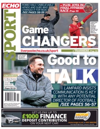 Liverpool Echo Backpage (Before match)