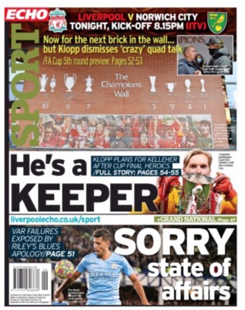 Liverpool Echo Backpage (Before match)