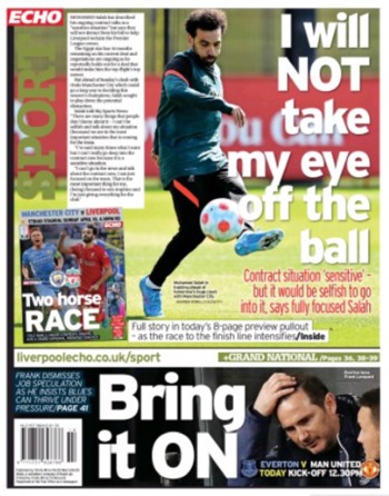Liverpool Echo Backpage (Before match)