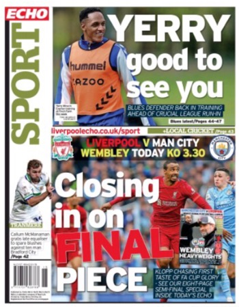 Liverpool Echo Backpage (Before match)