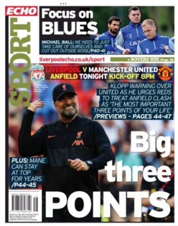 Liverpool Echo Backpage (Before match)