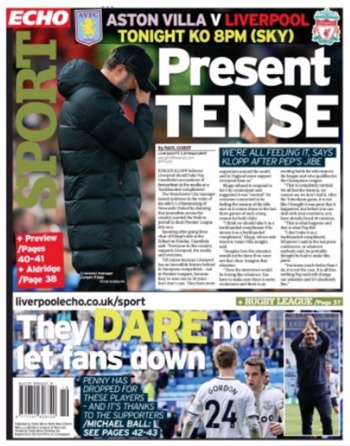 Liverpool Echo Backpage (Before match)