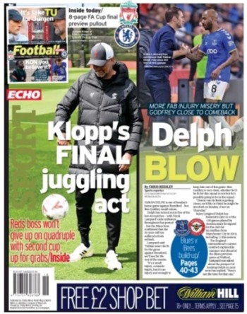 Liverpool Echo Backpage (Before match)