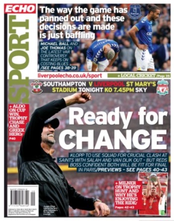 Liverpool Echo Backpage (Before match)