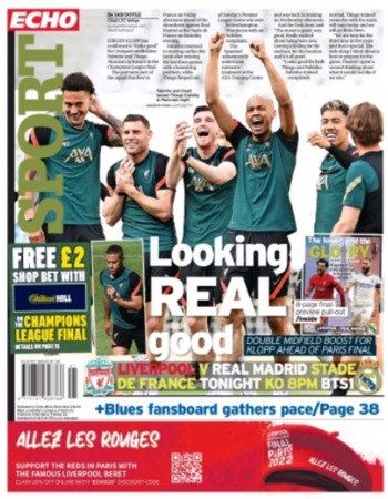 Liverpool Echo Backpage (Before match)