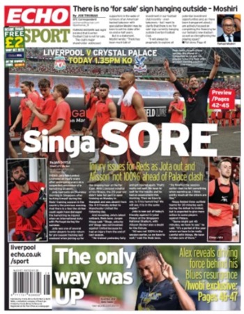 Liverpool Echo Backpage (Before match)