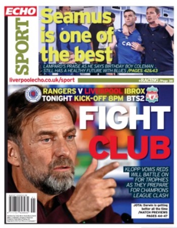 Liverpool Echo Backpage (Before match)