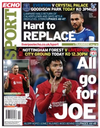 Liverpool Echo Backpage (Before match)