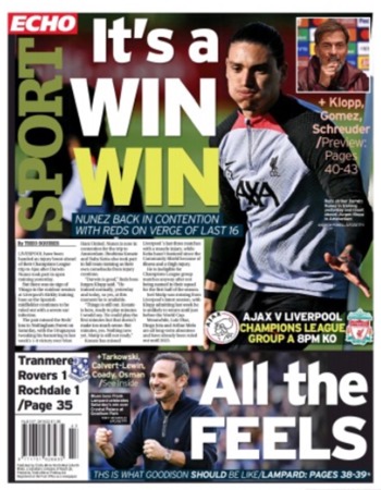 Liverpool Echo Backpage (Before match)