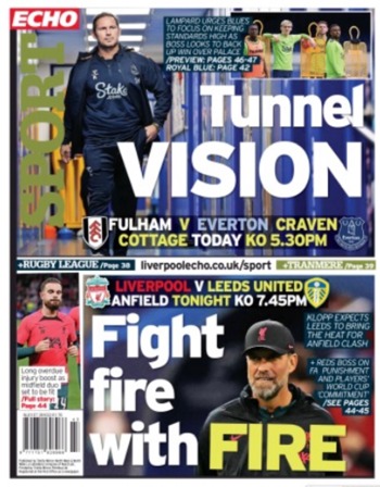 Liverpool Echo Backpage (Before match)