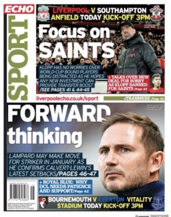 Liverpool Echo Backpage (Before match)