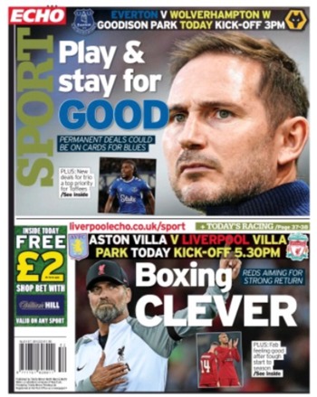 Liverpool Echo Backpage (Before match)