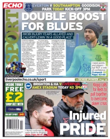 Liverpool Echo Backpage (Before match)