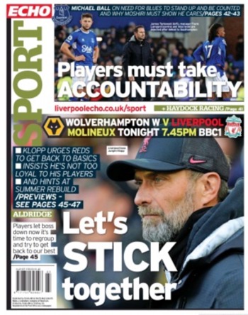 Liverpool Echo Backpage (Before match)