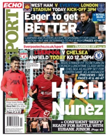 Liverpool Echo Backpage (Before match)