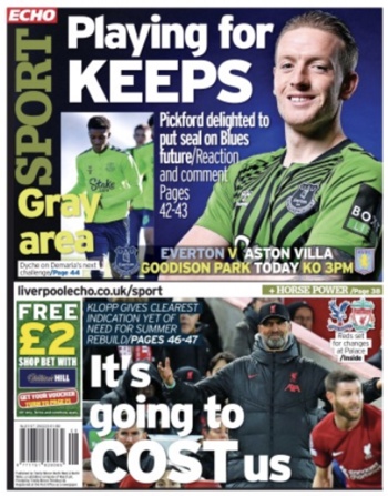 Liverpool Echo Backpage (Before match)