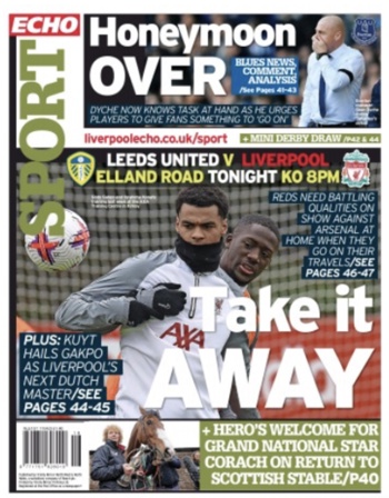 Liverpool Echo Frontpage (Before match)