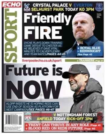 Liverpool Echo Frontpage (Before match)