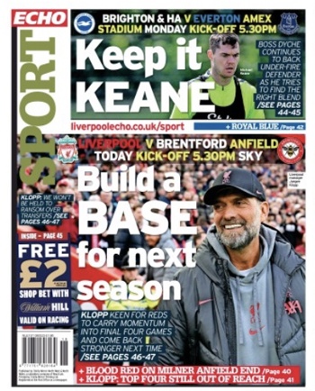 Liverpool Echo Backpage (Before match)