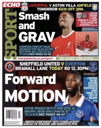 Liverpool Echo Backpage (Before match)