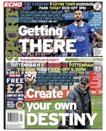 Liverpool Echo Backpage (Before match)
