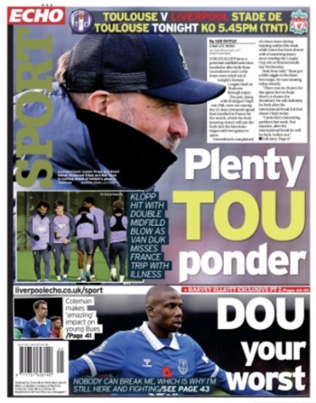 Liverpool Echo Backpage (Before match)