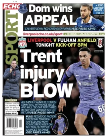 Liverpool Echo Backpage (Before match)