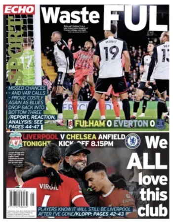 Liverpool Echo Backpage (Before match)