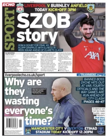 Liverpool Echo Backpage (Before match)