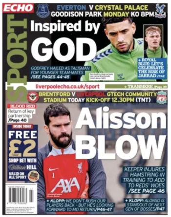 Liverpool Echo Backpage (Before match)
