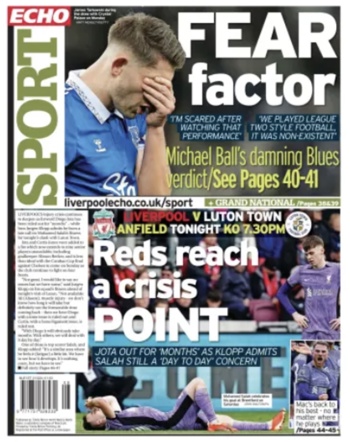 Liverpool Echo Backpage (Before match)
