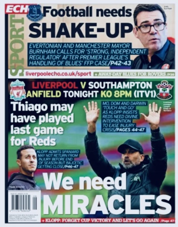 Liverpool Echo Backpage (Before match)