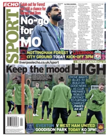 Liverpool Echo Backpage (Before match)
