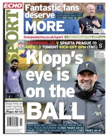 Liverpool Echo Backpage (Before match)