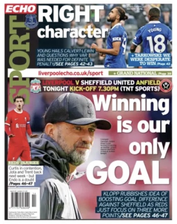 Liverpool Echo Backpage (Before match)