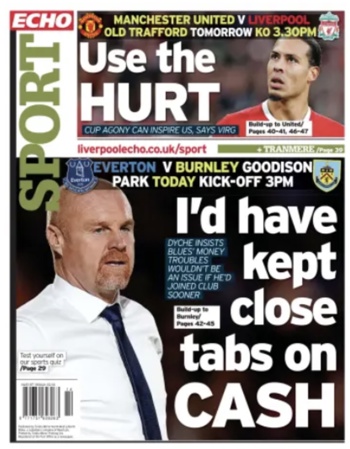 Liverpool Echo Backpage (Before match)