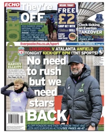Liverpool Echo Backpage (Before match)