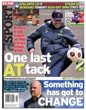 Liverpool Echo Backpage (Before match)