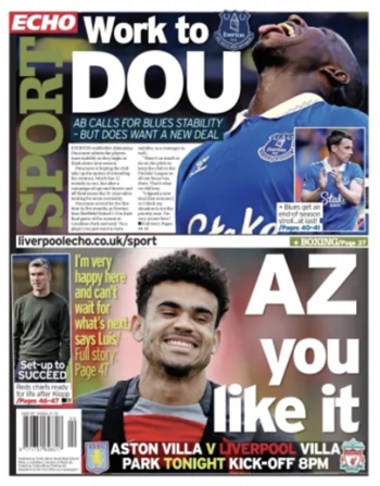 Liverpool Echo Backpage (Before match)