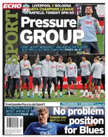 Liverpool Echo Backpage (Before match)