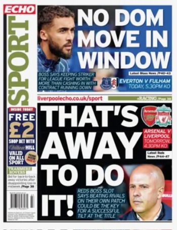 Liverpool Echo Backpage (Before match)