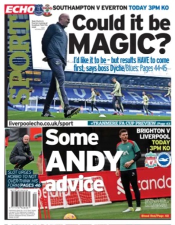Liverpool Echo Backpage (Before match)