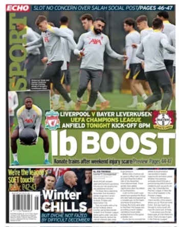 Liverpool Echo Backpage (Before match)