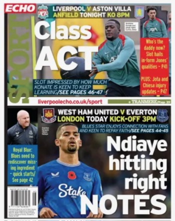 Liverpool Echo Backpage (Before match)
