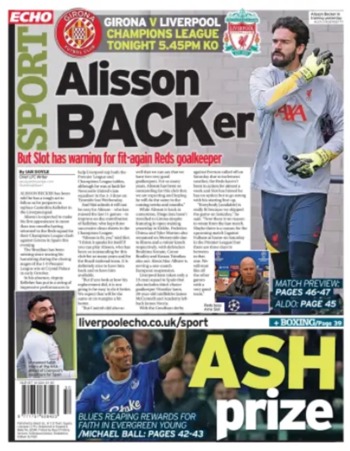 Liverpool Echo Backpage (Before match)